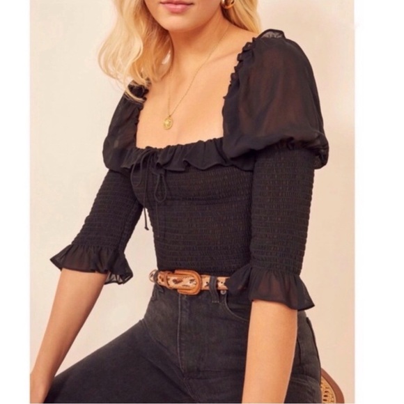 Reformation Tops - Reformation Julie Square Neck Smock Top Small